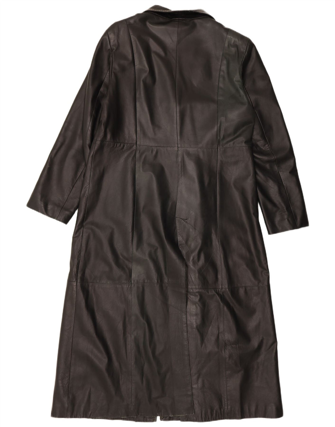 Cappotto in pelle vintage da donna UK 18 XL in pelle nera