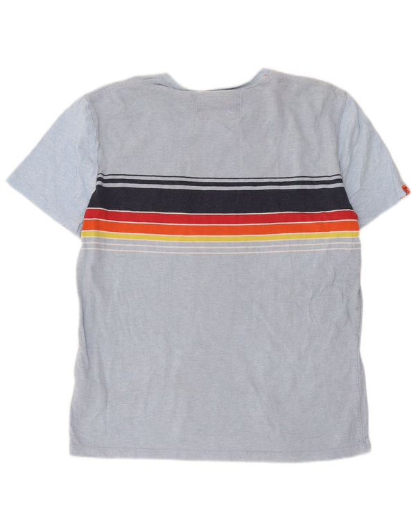 T-shirt da uomo Superdry Top in cotone a righe blu medio