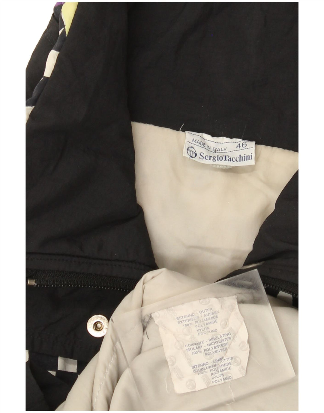 Giacca a vento oversize da donna Sergio Tacchini IT 46 Large Black Check