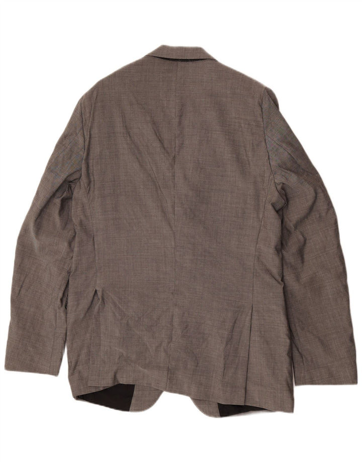 Giacca blazer a 2 bottoni da uomo Calvin Klein IT 56 3XL lana grigia