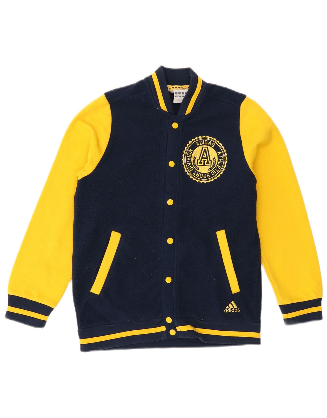 Giacca in pile grafica Adidas da ragazzo 9-10 anni Blu navy Colourblock