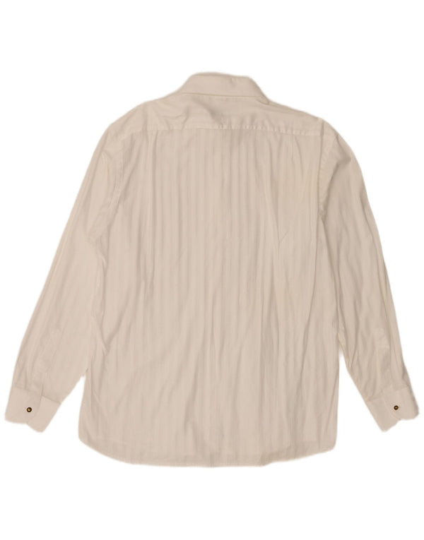 Camicia da uomo Rodrigo taglia 42 16 1/2 grande cotone gessato bianco