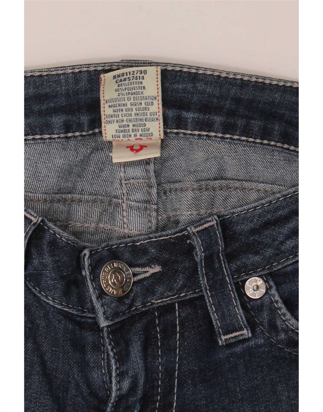 Jeans bootcut da donna True Religion W27 L31 cotone blu navy