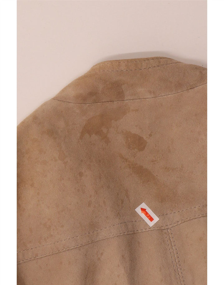Giacca in pelle scamosciata corta da donna KOCCA UK 10 piccola in pelle beige