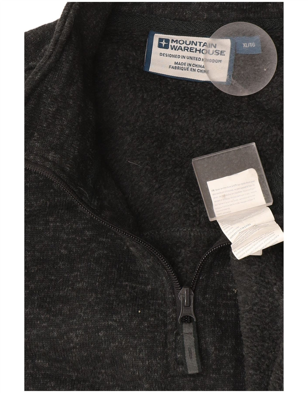 Felpa da uomo con collo con zip Mountain Warehouse Maglione XL Grigio chiazzato