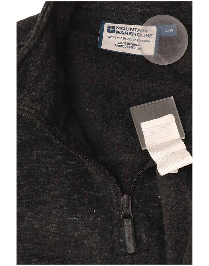 Felpa da uomo con collo con zip Mountain Warehouse Maglione XL Grigio chiazzato