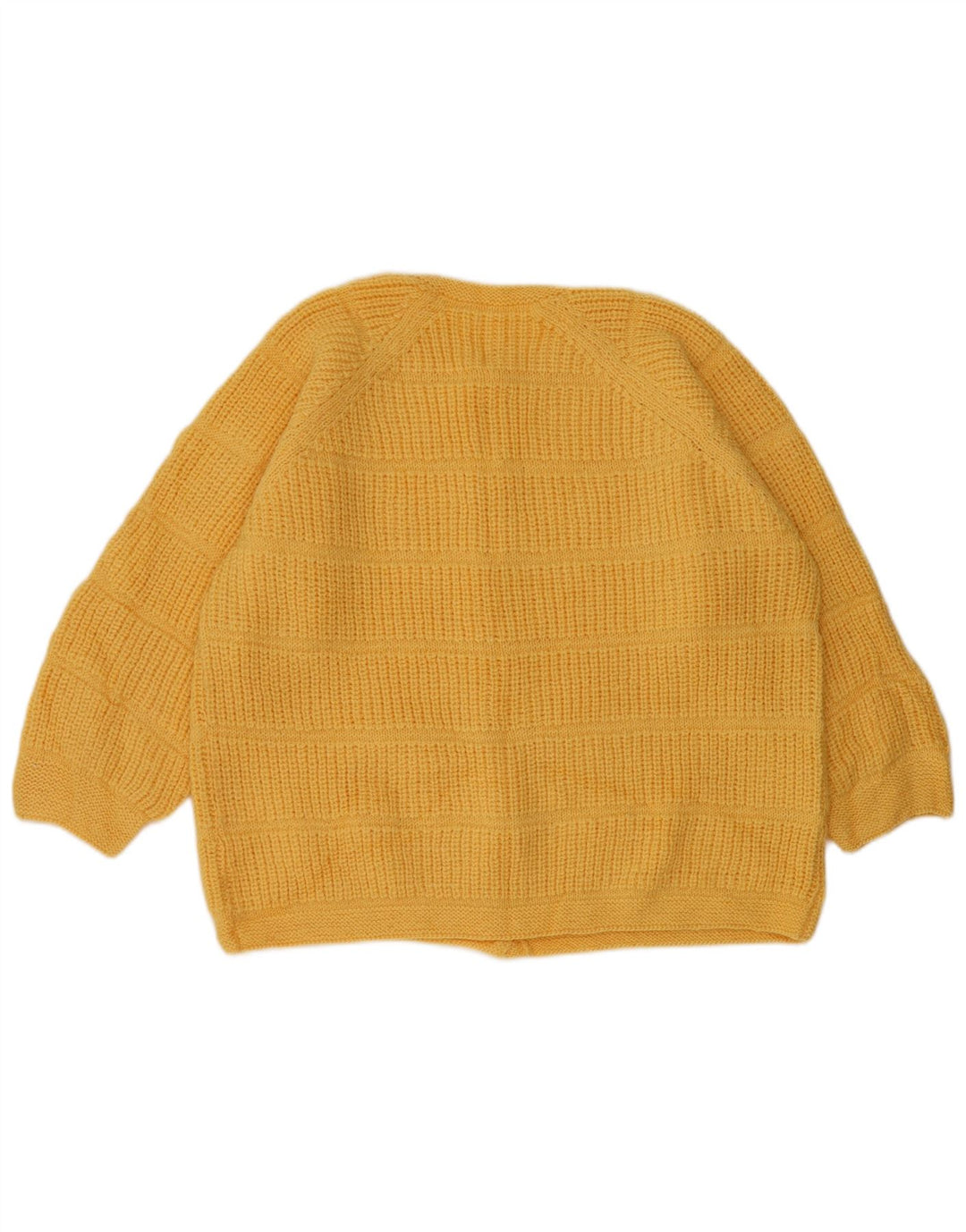 Maglione cardigan da donna vintage UK 14 grande giallo