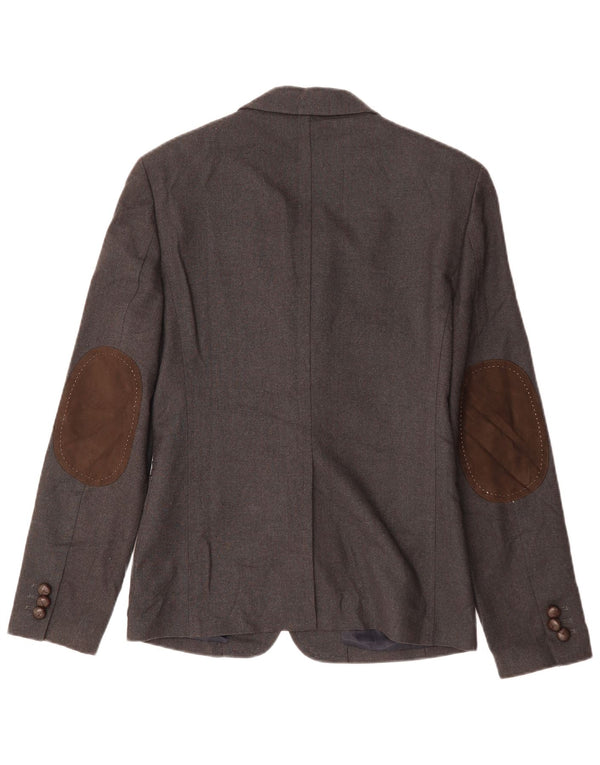 ZARA Giacca Blazer a 3 Bottoni da Uomo EU 48 Poliestere Grigio Medio