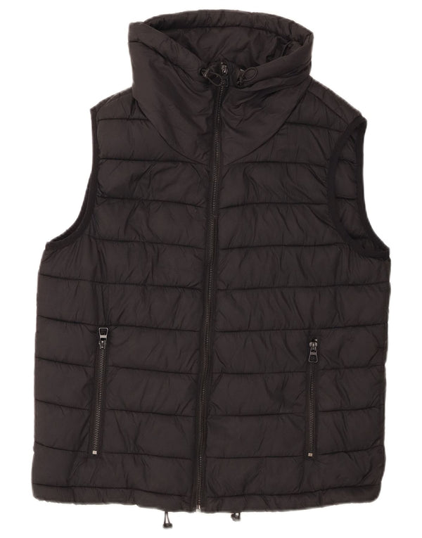 Gilet imbottito da donna Zara UK 14 medio in nylon nero