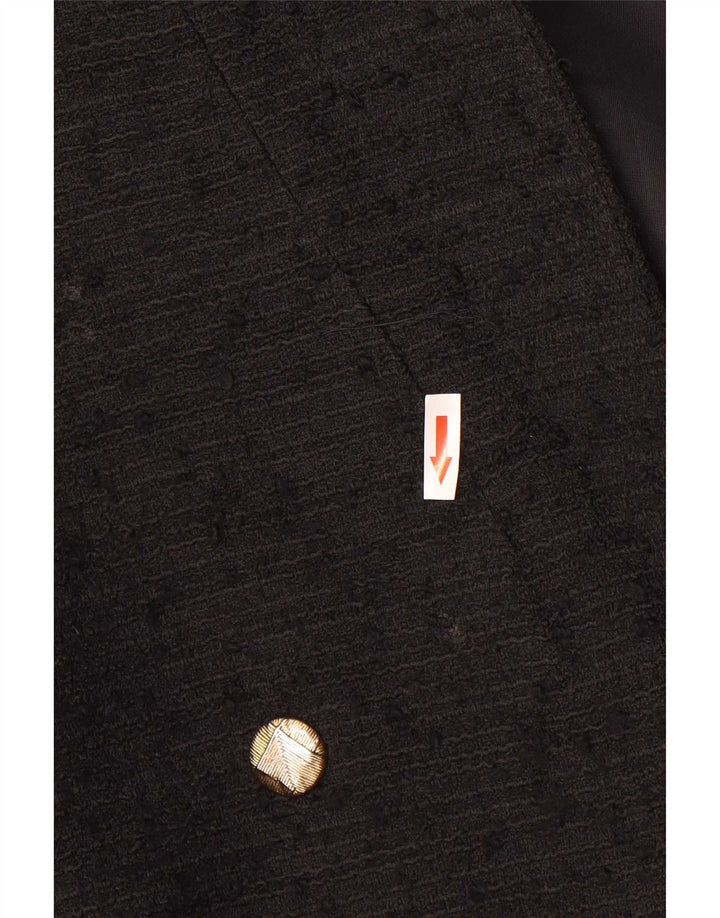 Giacca blazer doppiopetto da uomo Zara UK 36 piccola in poliestere chiazzato nero