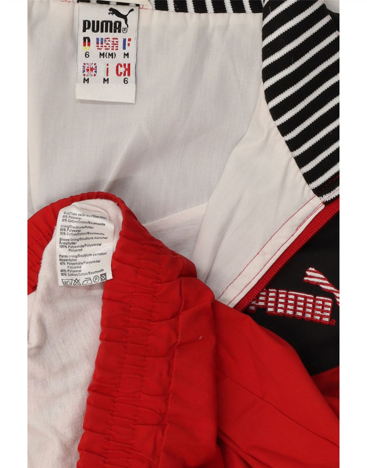 Giacca da tuta da uomo Puma in poliestere color block rosso medio