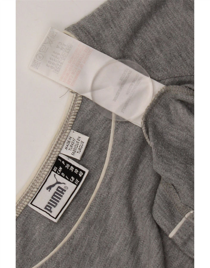 Maglia a maniche lunghe da donna Puma UK 10 Small Grigio Cotone