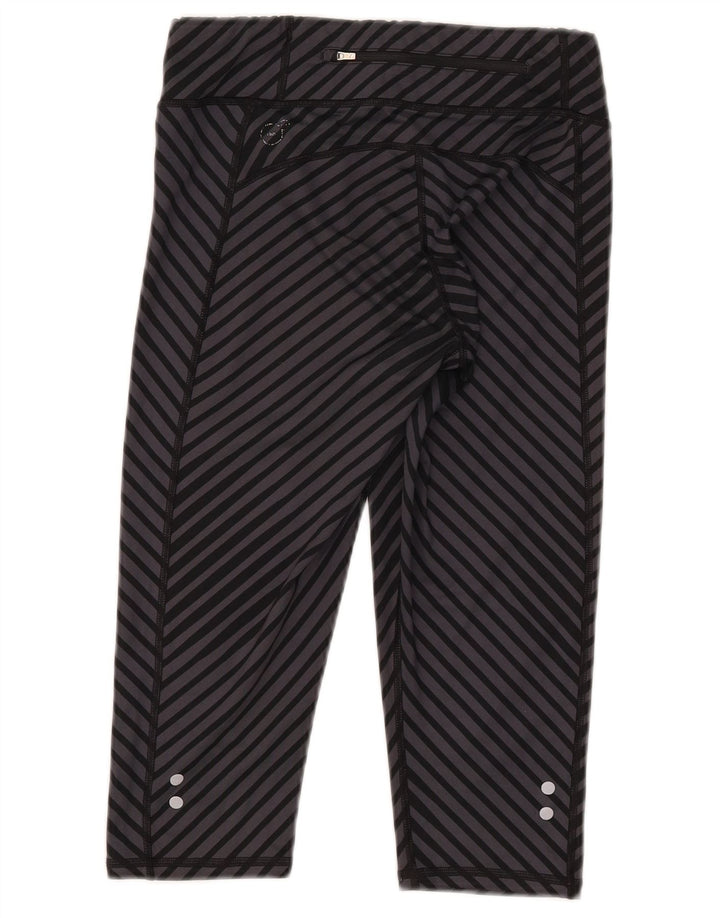 Leggings Capri da donna Puma UK 12 Poliestere a righe grigio medio