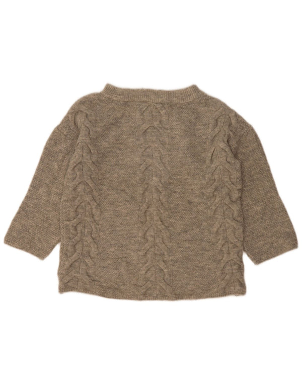 Maglione da donna Marks & Spencer con scollo a barca con maniche a 3/4 UK 10 piccolo grigio