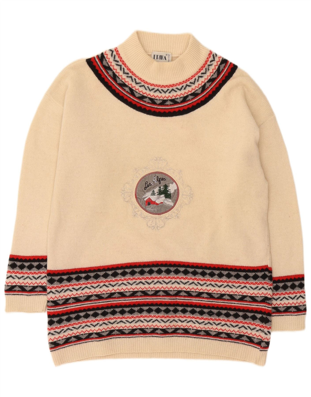 Maglione maglione oversize da donna Erika con collo dolcevita UK 16 grande bianco sporco