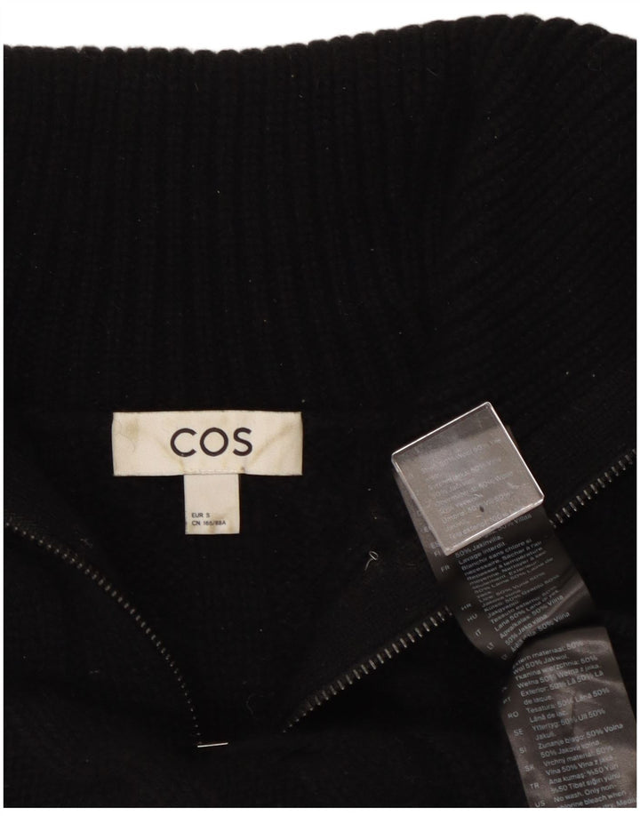 Maglione cardigan oversize corto da donna Cos UK 10 piccolo in lana nera
