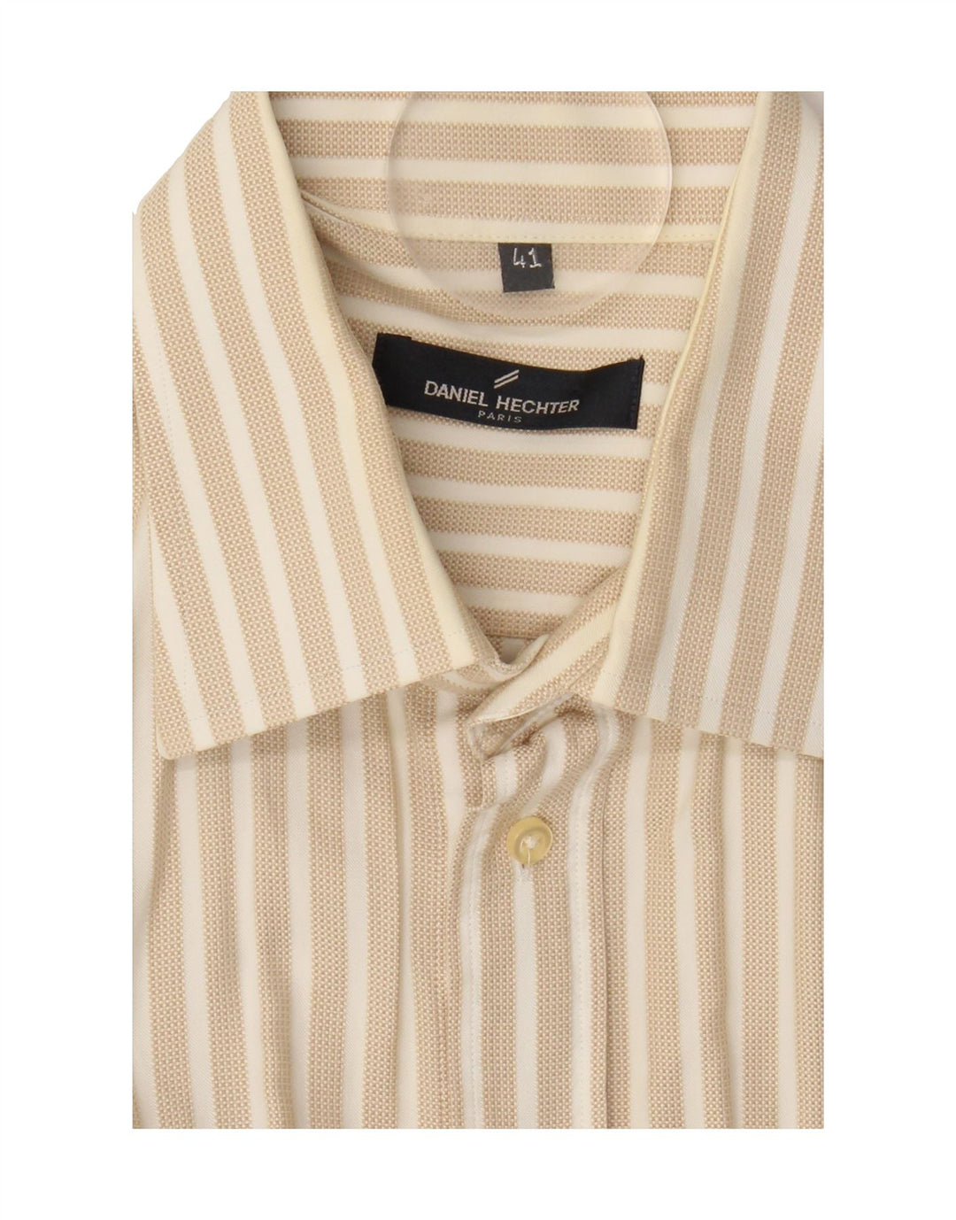 DANIEL HECHTER Mens Shirt Size 41 Large Beige Striped Vintage Daniel Hechter and Second-Hand Daniel Hechter from Messina Hembry 