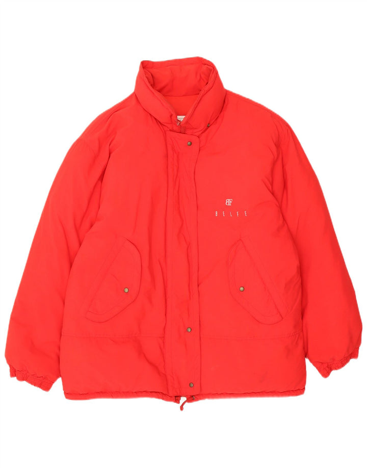 Giacca imbottita oversize da donna Belfe & UK 16 grande rossa