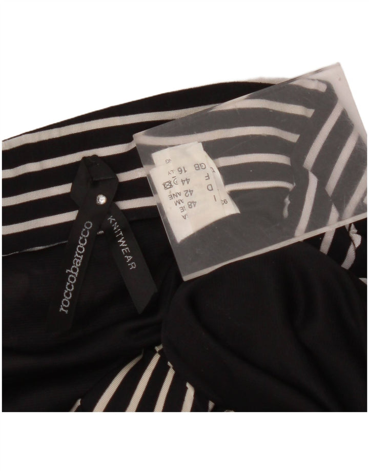 Gonna longuette da donna ROCCOBAROCCO UK 16 Large in viscosa maculata nera