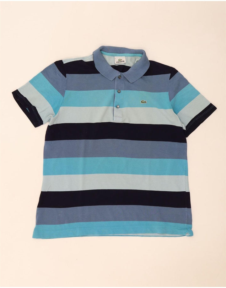 Polo da uomo Lacoste taglia 5 grande in cotone a righe multicolori