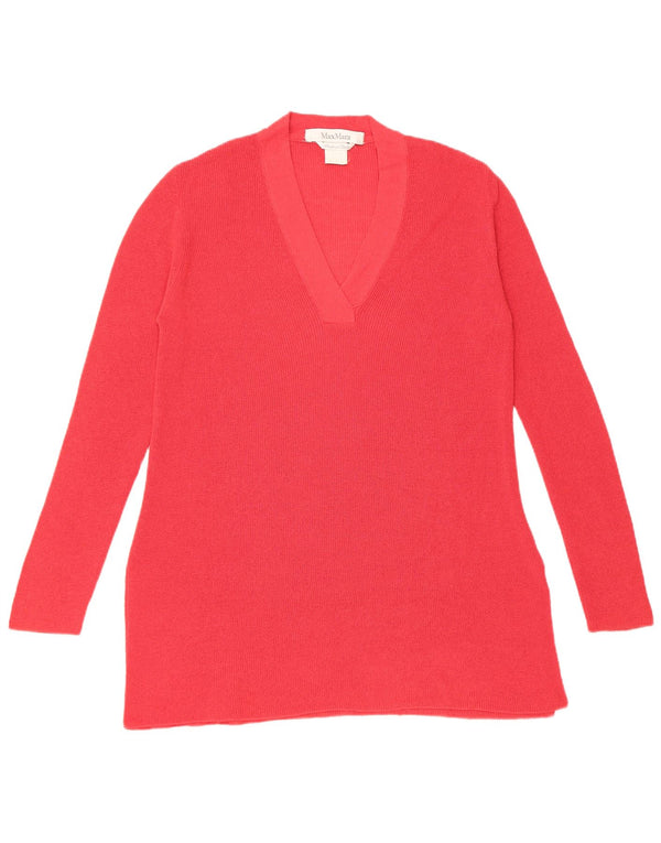 Maglione maglione con scollo a V da donna Max Mara UK 12 rosso medio