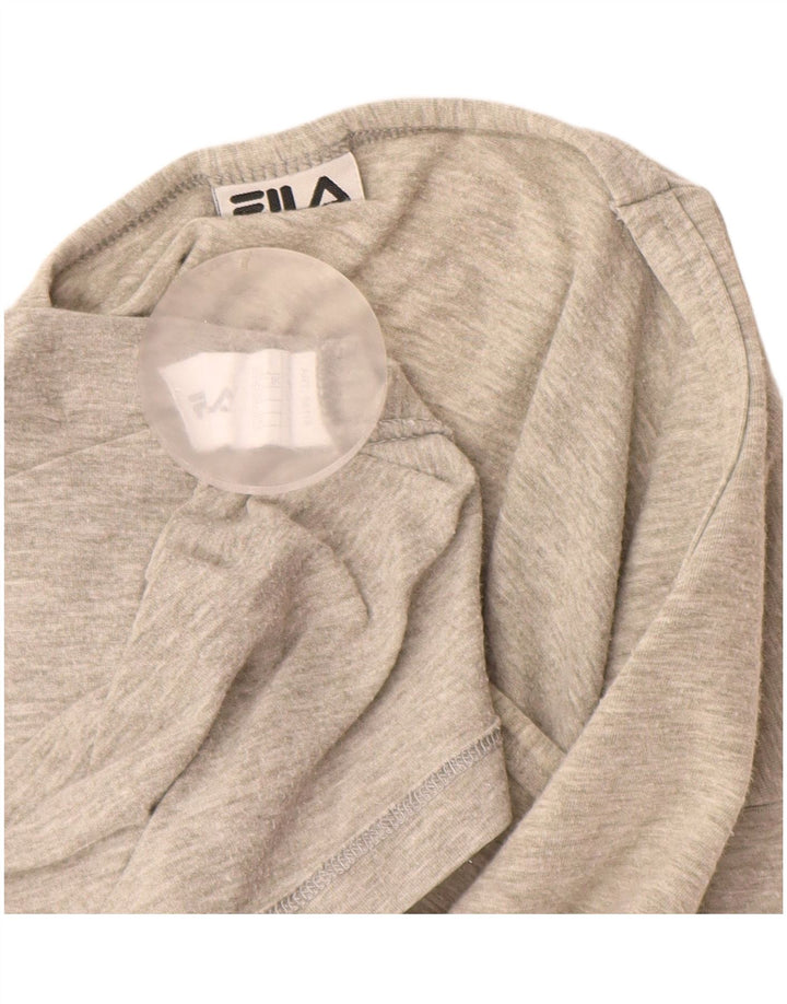 T-shirt Fila da uomo Top Small in cotone color block grigio