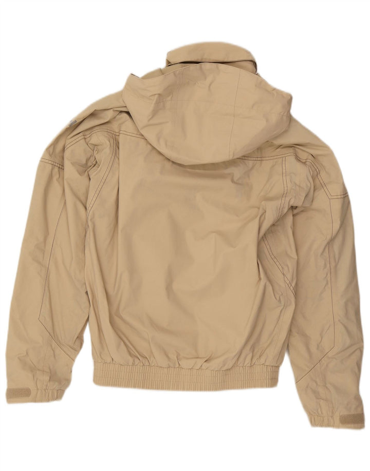 Giubbotto bomber con cappuccio grafico da uomo Helly Hansen UK 36 piccolo nylon beige