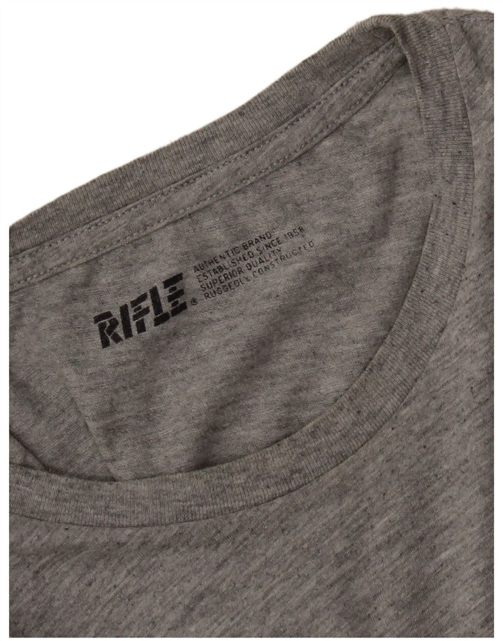 Maglietta da uomo Rifle Top grande grigia