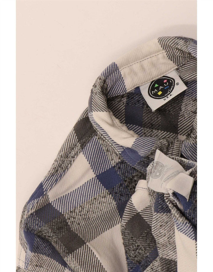 Camicia da uomo in flanella Maui and Sons in cotone a quadri blu medio