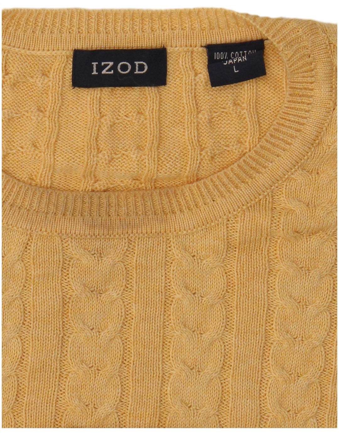 Maglione girocollo da uomo IZOD grande in cotone giallo