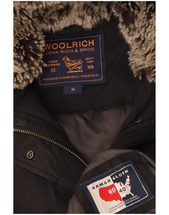 Giacca imbottita con cappuccio da donna Woolrich UK 14 cotone medio nero