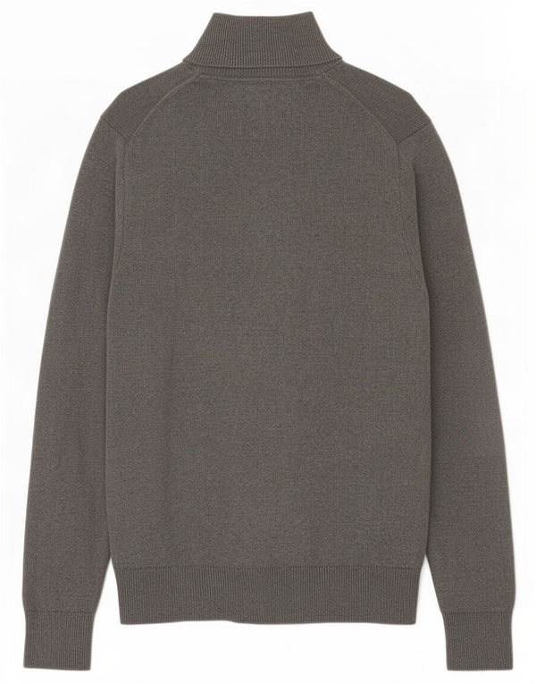 Tommy Hilfiger Mens Zip Neck Jumper Sweater Small Grey Cotton