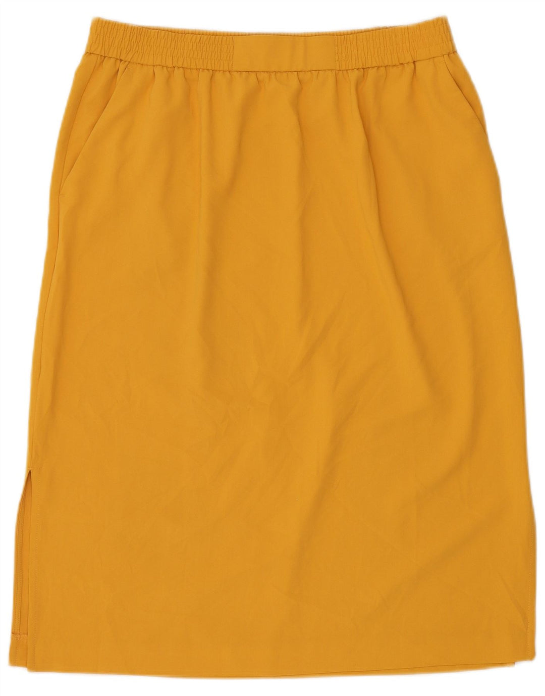 Gonna dritta da donna Marks & Spencer UK 16 Large W34 Poliestere giallo