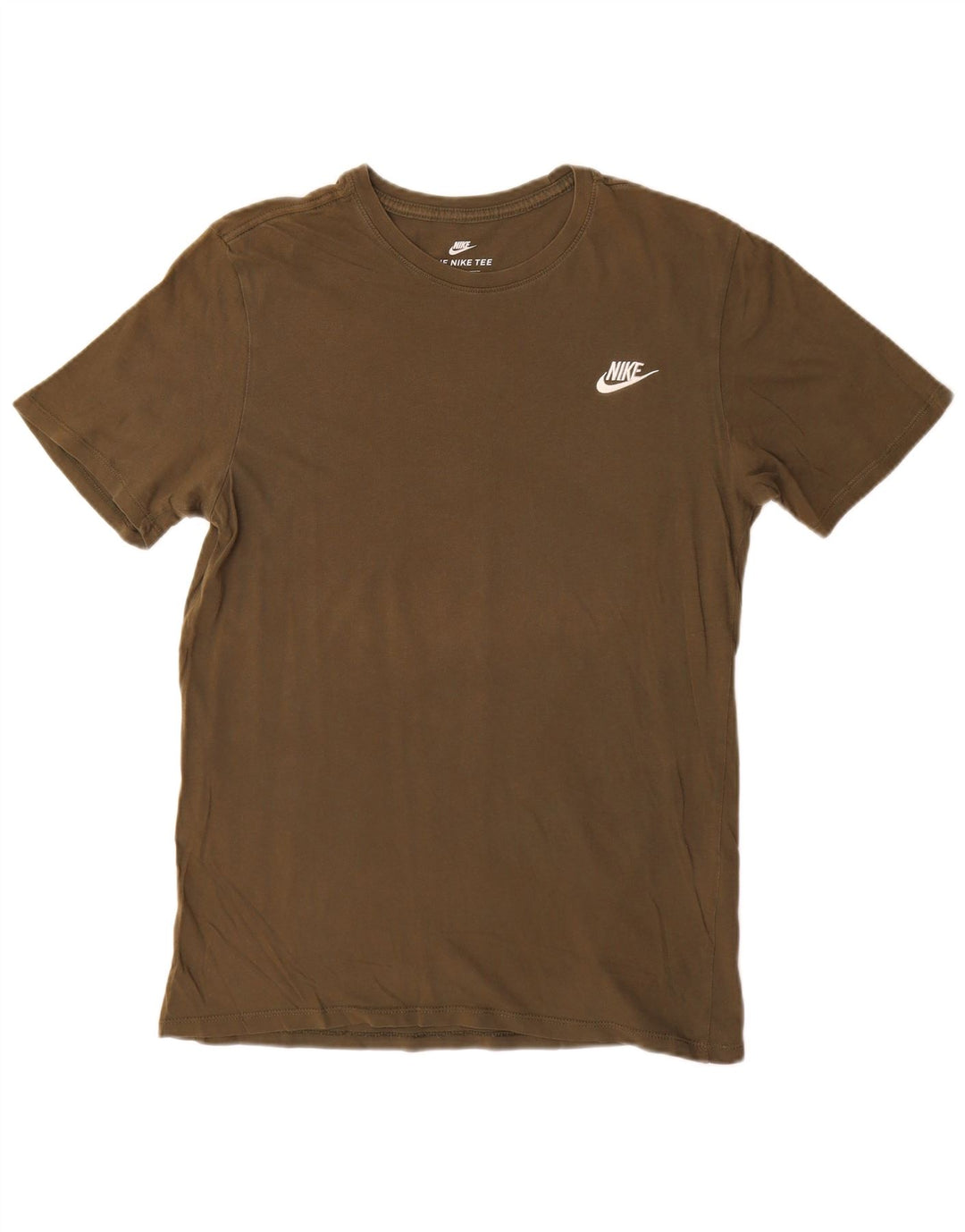 NIKE Mens Athletic Cut T-Shirt Top Medium Brown Cotton