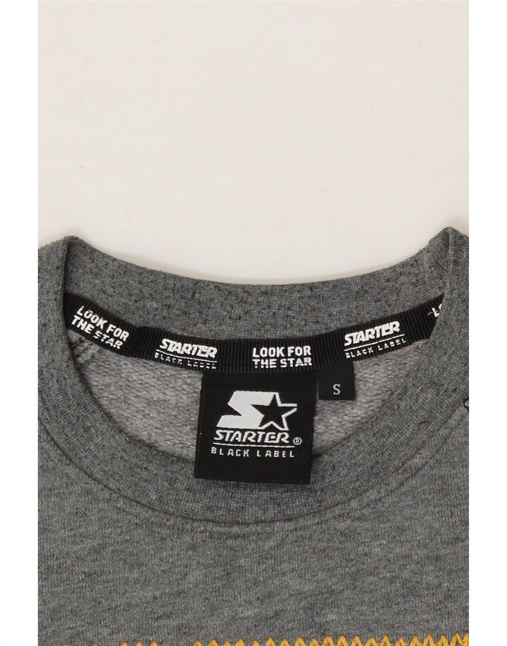 STARTER Mens Graphic Sweatshirt Jumper Small Grey Cotton Vintage Starter and Second-Hand Starter from Messina Hembry 
