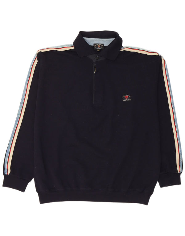 Amerigo Vespucci Maglione da uomo con collo alto XL Blu navy a blocchi di colore