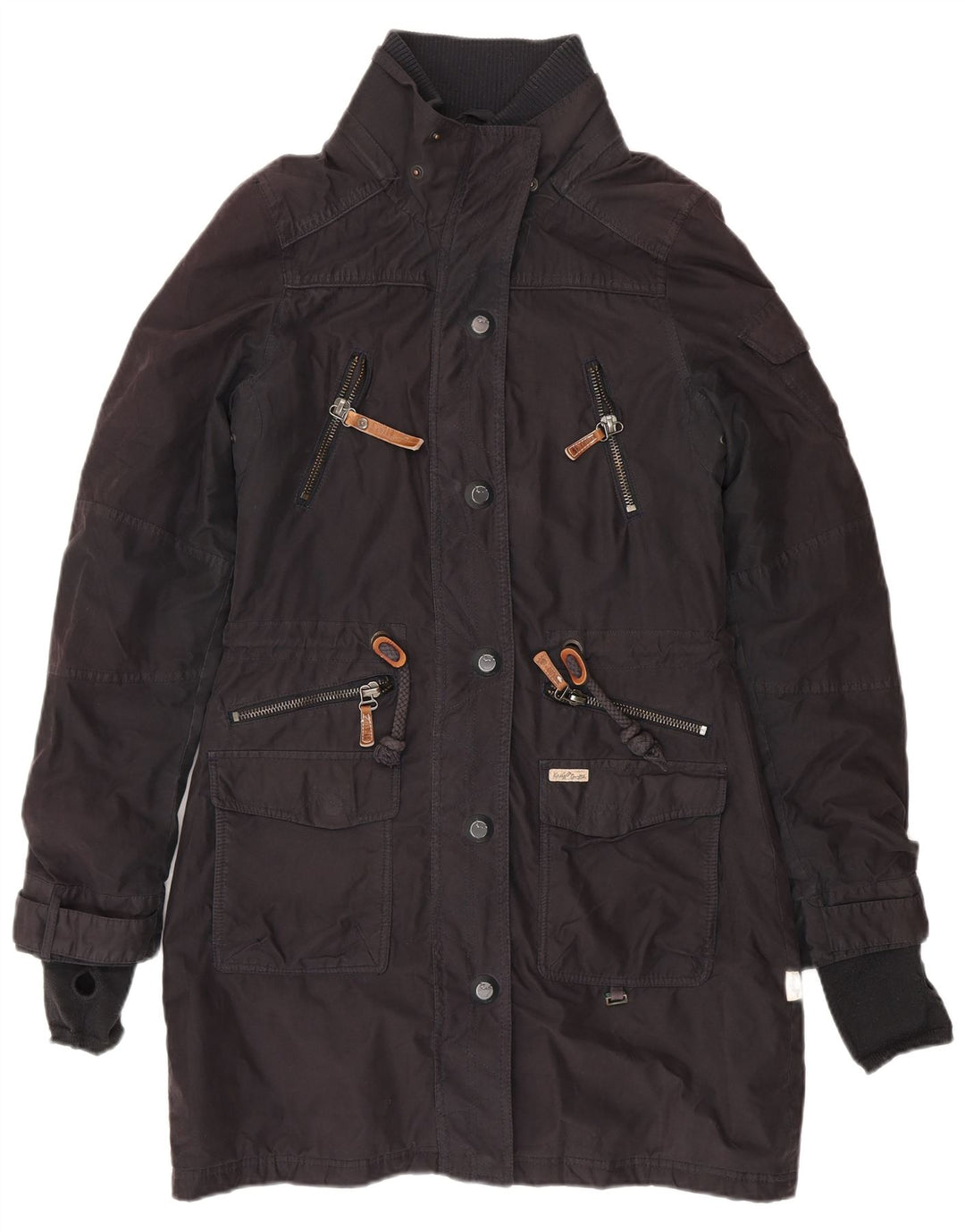 KHUJO Womens Parka Jacket UK 16 Large Black