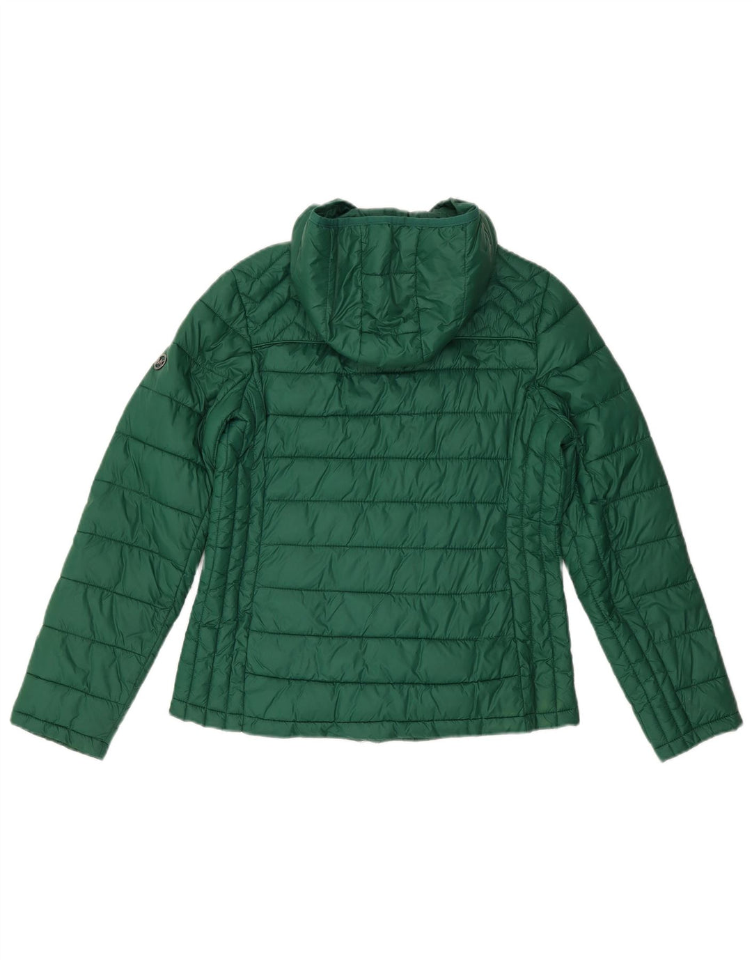 Giacca imbottita con cappuccio da donna Michael Kors UK 14 Nylon verde medio