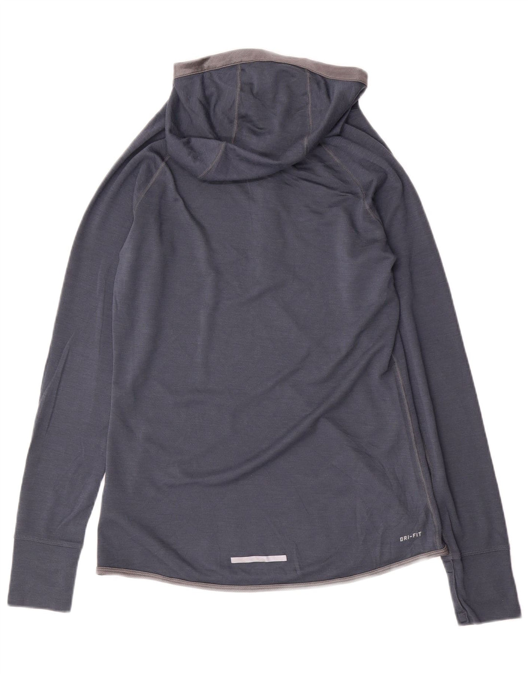 NIKE Top da tuta pullover con cappuccio Dri Fit da donna UK 14 Large Blu Navy