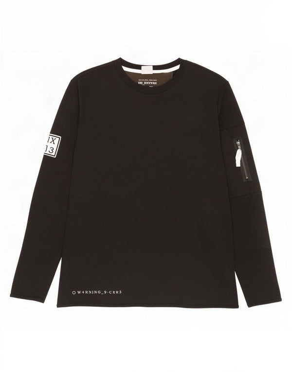 Jack & Jones Top da uomo a maniche lunghe XL in cotone nero