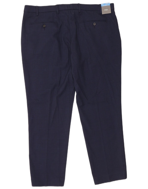 Pantaloni da abito su misura da uomo Marks & Spencer W40 L29 Blu Navy