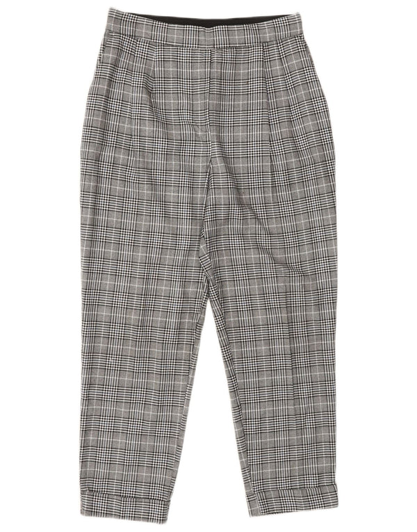 Pantaloni chino affusolati da donna Zara piccoli W27 L25 poliestere a quadri grigi