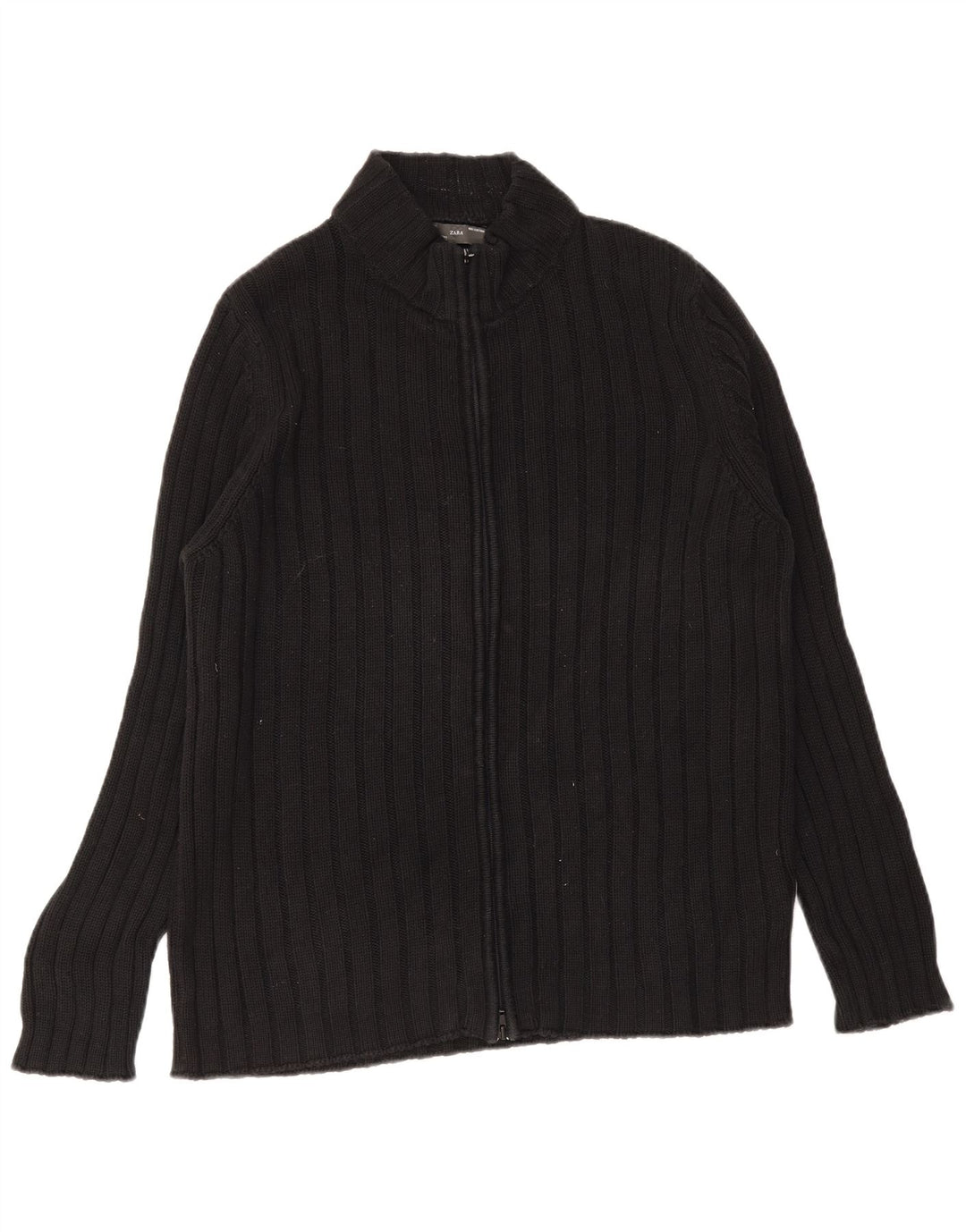 Maglione Cardigan da Uomo ZARA XL in Cotone Nero