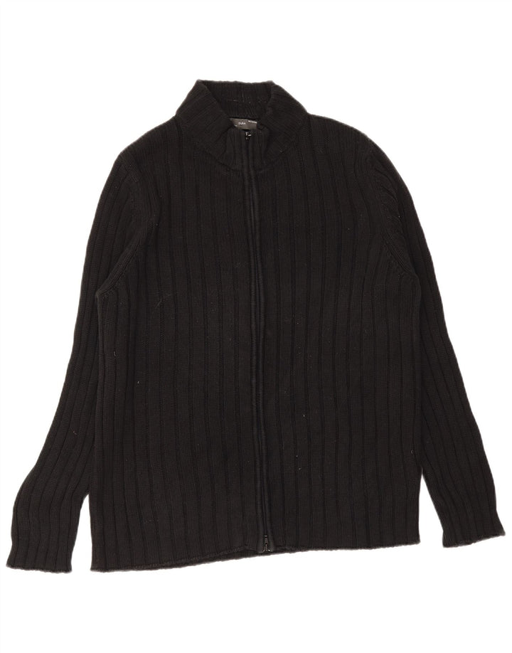 Maglione Cardigan da Uomo ZARA XL in Cotone Nero