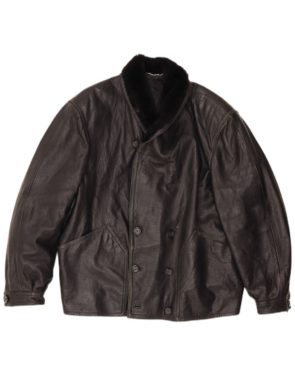 Giacca in pelle da uomo Fibok IT 54 2XL Pelle nera