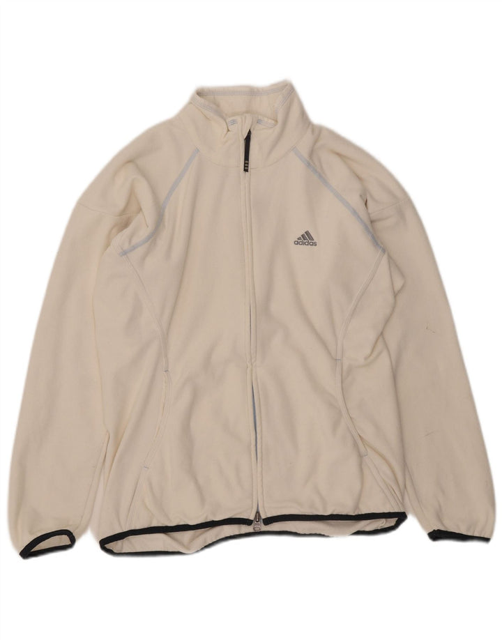 Giacca in pile Adidas Clima 365 da donna UK 14 poliestere bianco medio