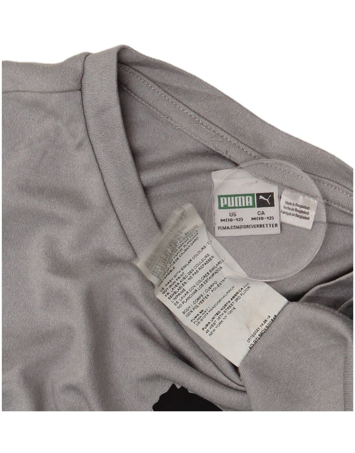 Canotta grafica Puma da ragazzo 10-11 anni in poliestere grigio medio