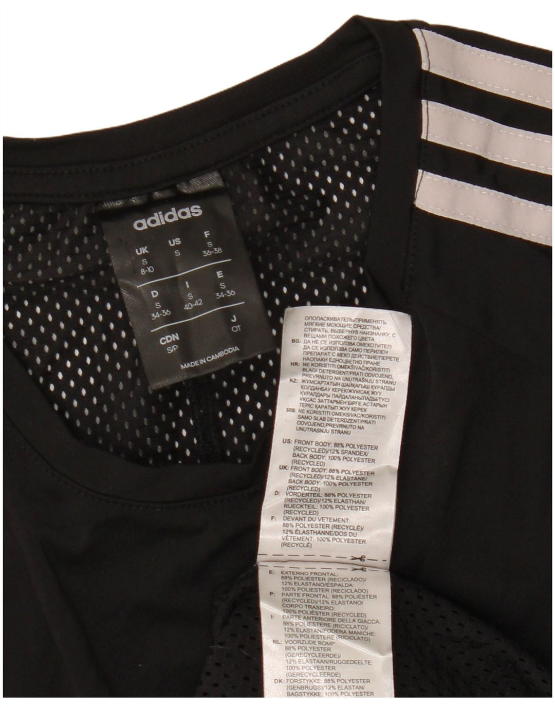 T-shirt ADIDAS Climalite da donna UK 8/10 piccola poliestere nero