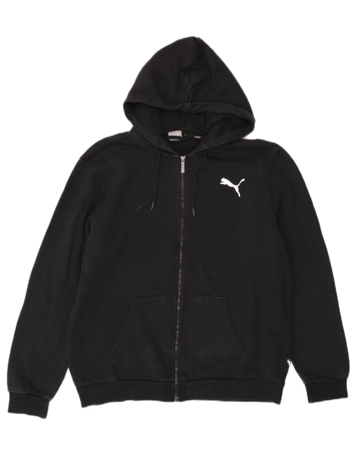 PUMA Mens Zip Hoodie Sweater Large Black Cotton Vintage Puma and Second-Hand Puma from Messina Hembry 