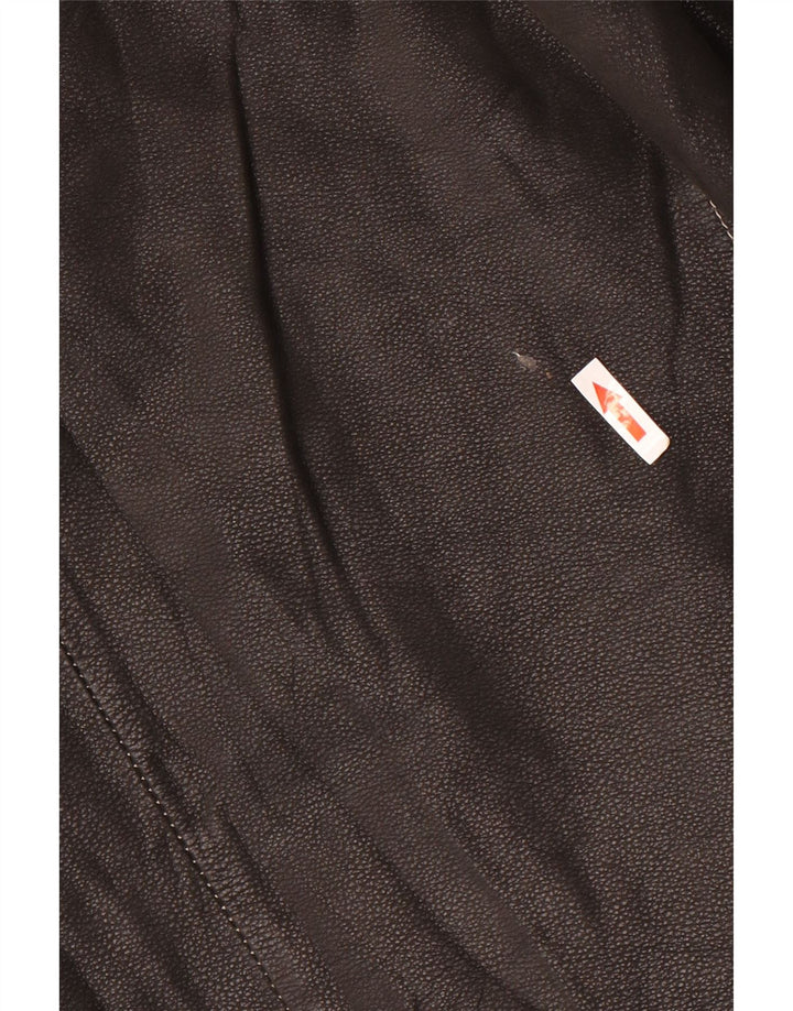 Giacca in pelle vintage da uomo UK 44 2XL Pelle nera